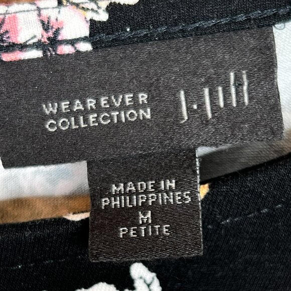 J. Jill Wearever Collection Floral Tunic Dress Black Yellow Pink Size MP - Picture 9 of 11